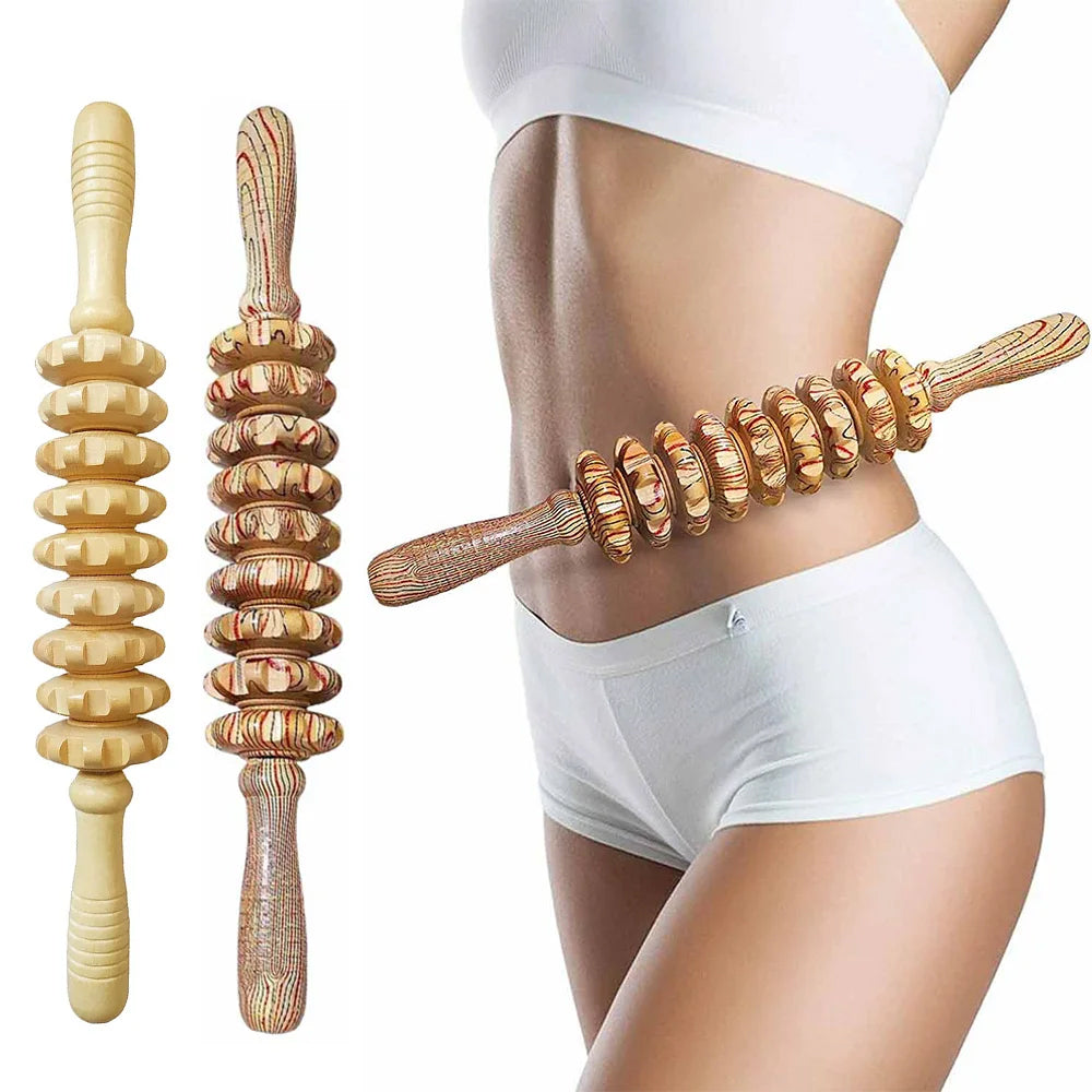 9-Rollen Holz-Massagegerät