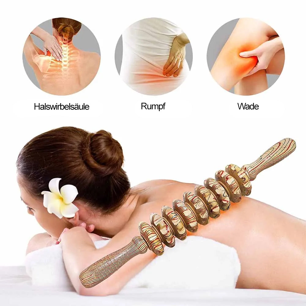 9-Rollen Holz-Massagegerät