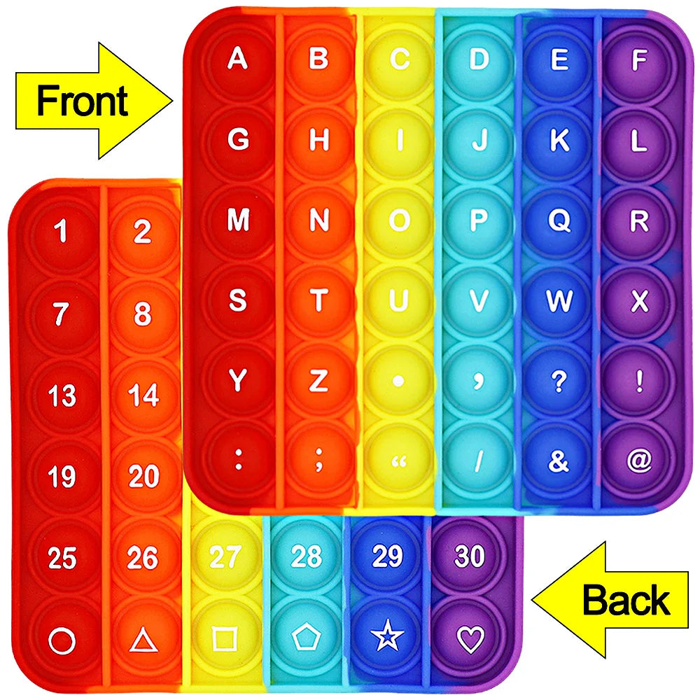 2-in-1 Pop Fidget Buchstaben & Zahlen Lernspielzeug