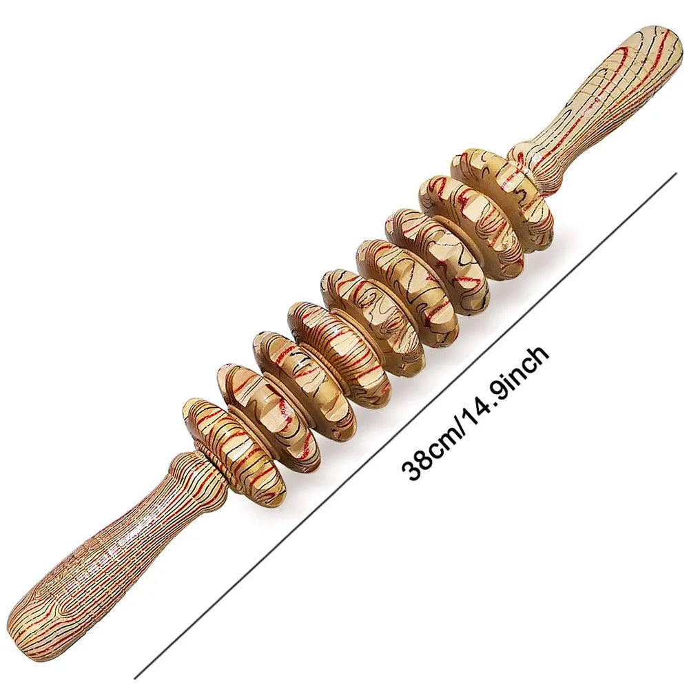 9-Rollen Holz-Massagegerät