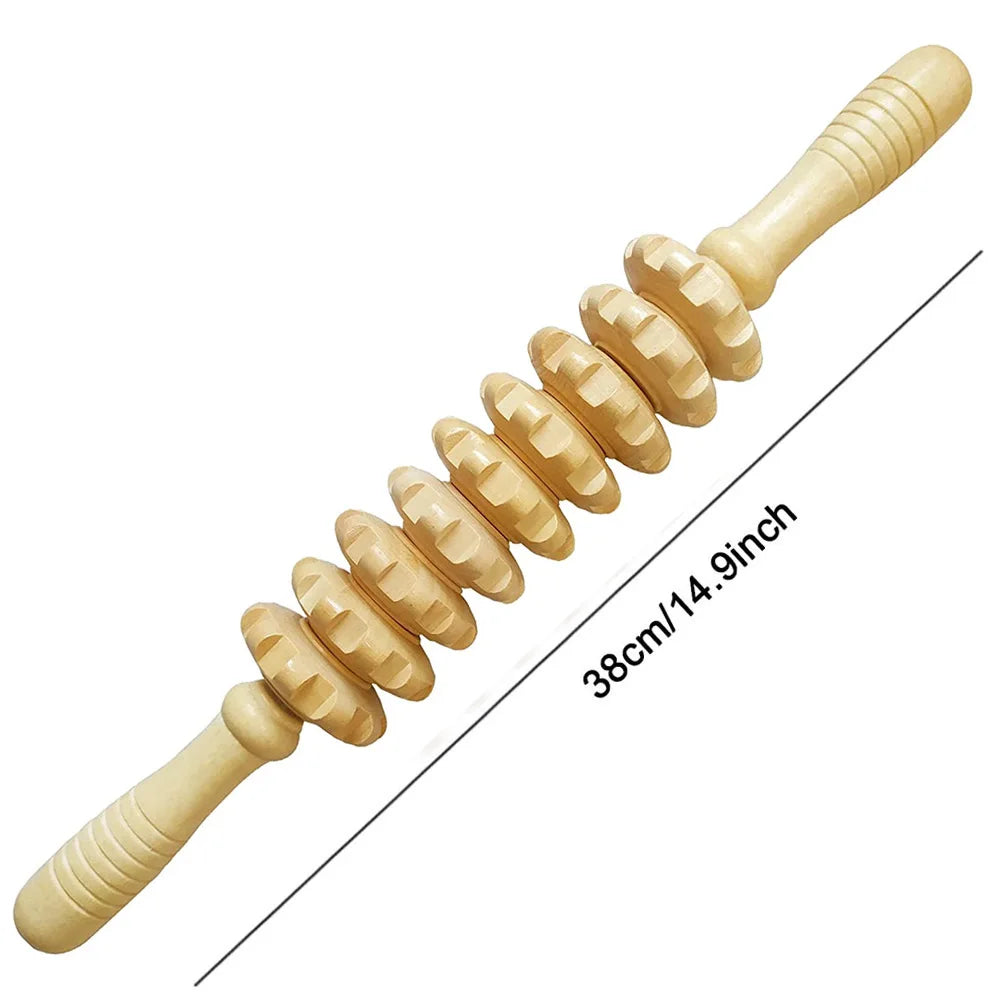 9-Rollen Holz-Massagegerät